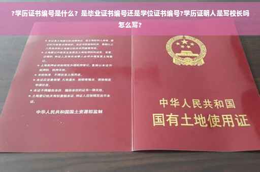 ?学历证书编号是什么？是毕业证书编号还是学位证书编号?学历证明人是写校长吗怎么写?