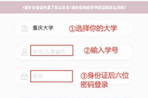 ?高中毕业证书丢了怎么补办?高中回母校开学历证明怎么开的?
