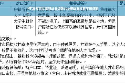?不高考可以拿到毕业证吗?09年毕业没有学历证明
?