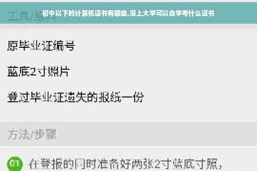 初中以下的计算机证书有哪些,没上大学可以自学考什么证书