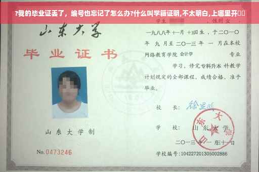 ?我的毕业证丢了，编号也忘记了怎么办?什么叫学籍证明,不太明白,上哪里开⚡️