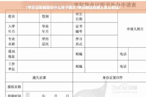 ?学历证明截图长什么样子图片?学历验证在网上怎么验证?