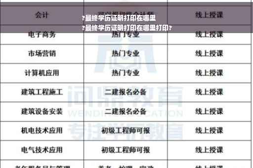 ?最终学历证明打印在哪里
?最终学历证明打印在哪里打印?