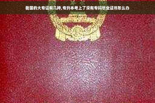 我国的大专证有几种,专升本考上了没有专科毕业证书怎么办