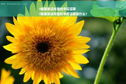 ?韩国签证所需的学历证明
?韩国签证所需的学历证明是什么?