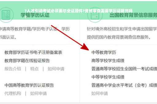 ?人才引进考试必须要毕业证原件?资格审查需要学历证明书吗
?