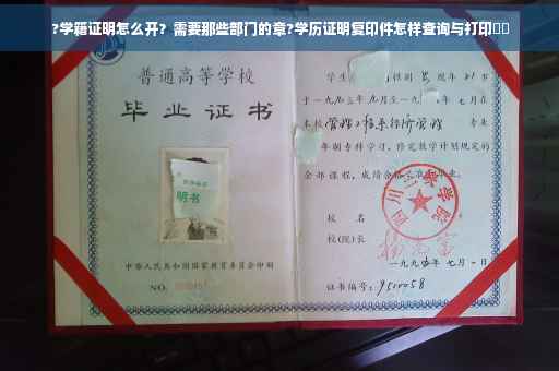 ?学籍证明怎么开？需要那些部门的章?学历证明复印件怎样查询与打印⚡️