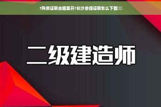 ?购房证明去哪里开?长沙参保证明怎么下载⚡️