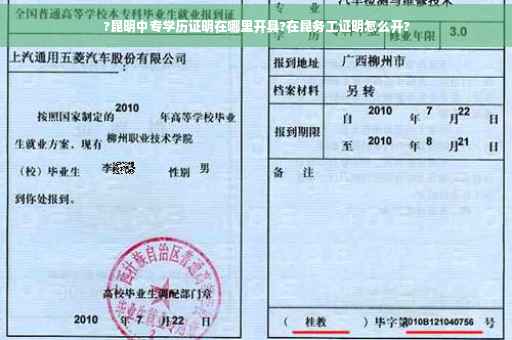 ?昆明中专学历证明在哪里开具?在昆务工证明怎么开?