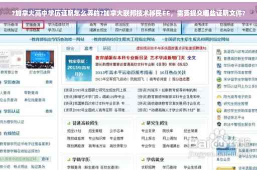 ?加拿大高中学历证明怎么弄的?加拿大联邦技术移民EE，需要提交哪些证明文件?