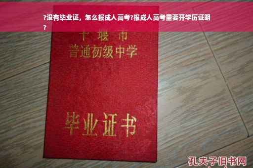 ?没有毕业证，怎么报成人高考?报成人高考需要开学历证明
?