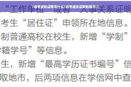 ?自考成绩证明是什么?自考成绩证明到哪开⚡️