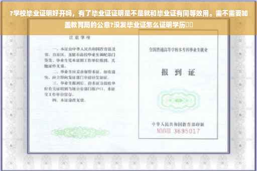 ?学校毕业证明好开吗，有了毕业证证明是不是就和毕业证有同等效用。需不需要加盖教育局的公章?没发毕业证怎么证明学历⚡️