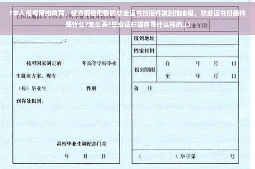?本人报考网络教育，校方要我把我的毕业证书扫描件发到他油箱，毕业证书扫描件是什么?怎么弄?毕业证扫描件是什么样的⚡️