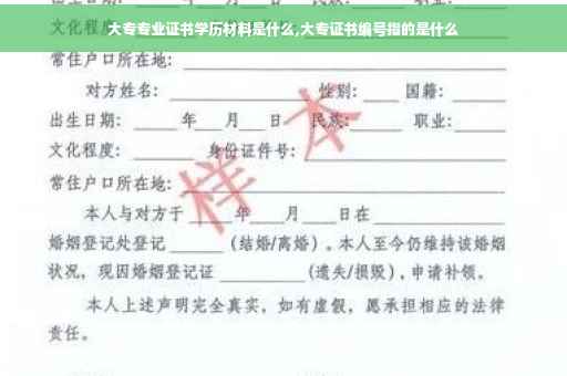 大专专业证书学历材料是什么,大专证书编号指的是什么 大专专业证书学历材料是什么,大专证书编号指的是什么