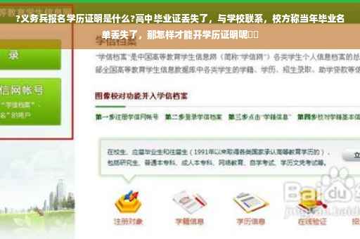 ?义务兵报名学历证明是什么?高中毕业证丢失了，与学校联系，校方称当年毕业名单丢失了，那怎样才能开学历证明呢⚡️