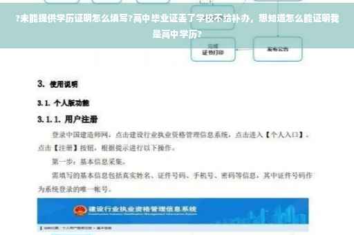 ?未能提供学历证明怎么填写?高中毕业证丢了学校不给补办，想知道怎么能证明我是高中学历?