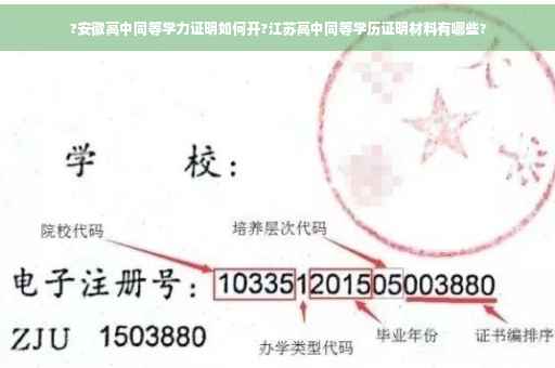 ?安徽高中同等学力证明如何开?江苏高中同等学历证明材料有哪些?
