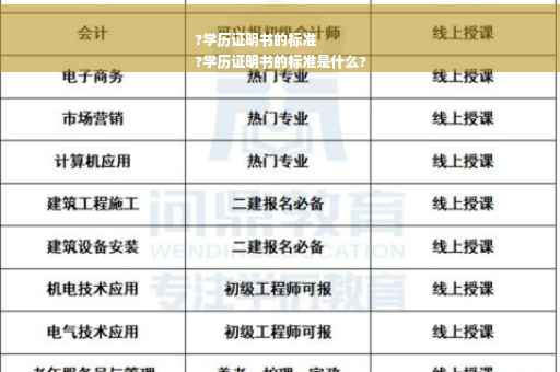 ?学历证明书的标准
?学历证明书的标准是什么?
