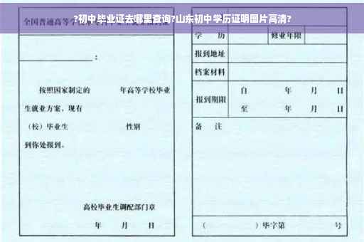 ?初中毕业证去哪里查询?山东初中学历证明图片高清?