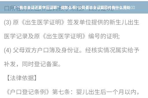 ?“有毕业证还要学历证明”你怎么看?公司要毕业证复印件有什么用处⚡️