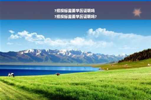 ?招投标需要学历证明吗
?招投标需要学历证明吗?