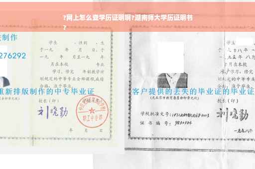?网上怎么查学历证明啊?湖南师大学历证明书
?