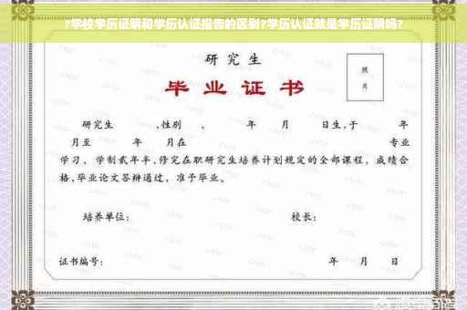?学校学历证明和学历认证报告的区别?学历认证就是学历证明吗?