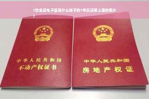 ?毕业证电子版是什么样子的?学历证明上面的照片
?