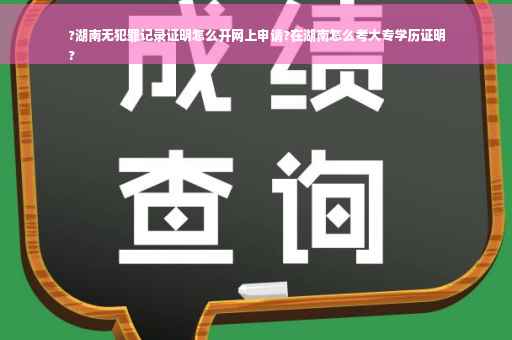 ?湖南无犯罪记录证明怎么开网上申请?在湖南怎么考大专学历证明
?