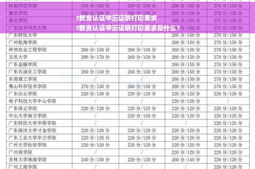 ?教资认证学历证明打印要求
?教资认证学历证明打印要求是什么?