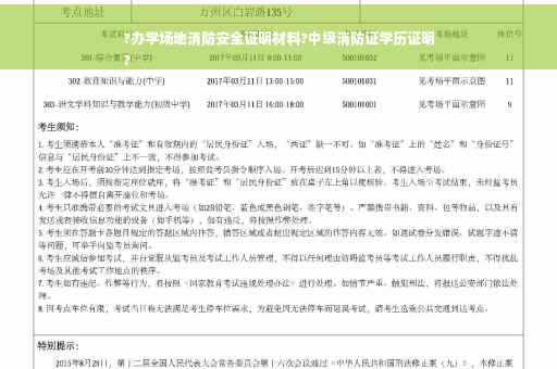 ?办学场地消防安全证明材料?中级消防证学历证明
?
