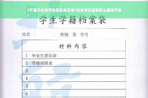 ?不显示毕业学生信息咋回事?往年学历证明怎么查询不到
?