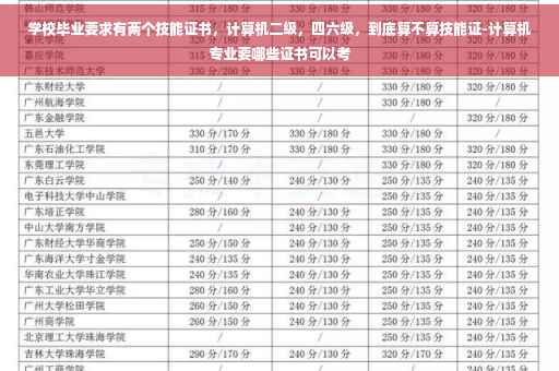 学校毕业要求有两个技能证书，计算机二级，四六级，到底算不算技能证-计算机专业要哪些证书可以考