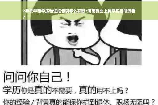 ?手机学籍学历验证报告码怎么获取?河南就业上传学历证明流程
?