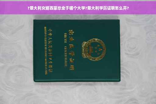 ?意大利女婿西蒙毕业于哪个大学?意大利学历证明怎么开?