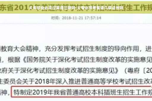 大专毕业必须过英语三级吗-大专必须考英语几级证书吗