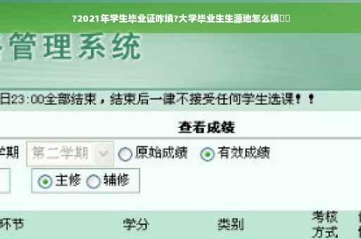 ?2021年学生毕业证咋填?大学毕业生生源地怎么填⚡️