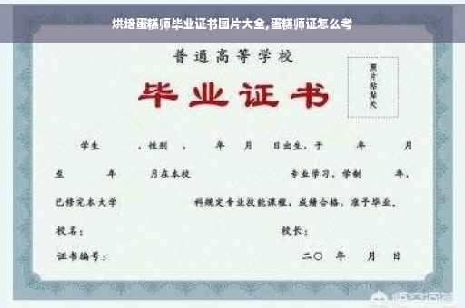 烘培蛋糕师毕业证书图片大全,蛋糕师证怎么考
