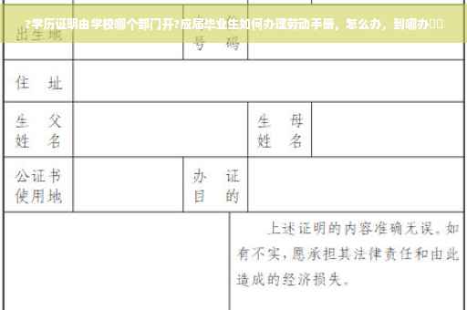 ?学历证明由学校哪个部门开?应届毕业生如何办理劳动手册，怎么办，到哪办⚡️