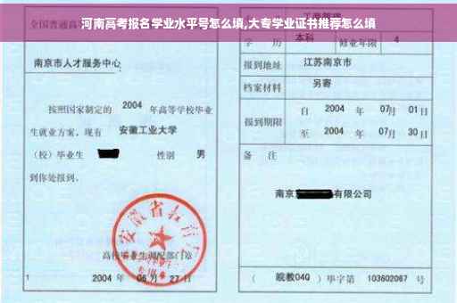 河南高考报名学业水平号怎么填,大专学业证书推荐怎么填