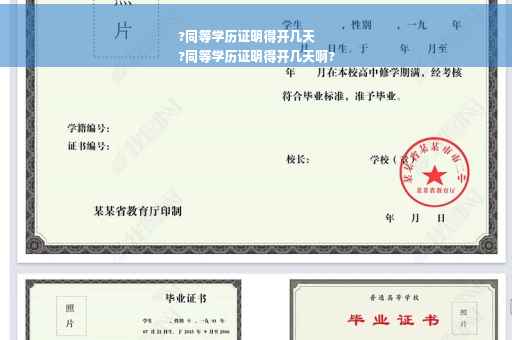 ?同等学历证明得开几天
?同等学历证明得开几天啊?