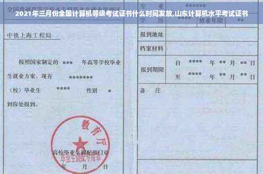 2021年三月份全国计算机等级考试证书什么时间发放,山东计算机水平考试证书