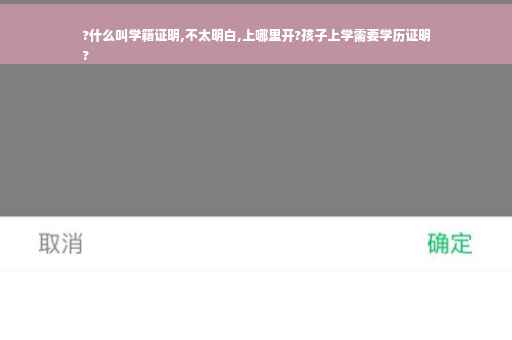 ?什么叫学籍证明,不太明白,上哪里开?孩子上学需要学历证明
?