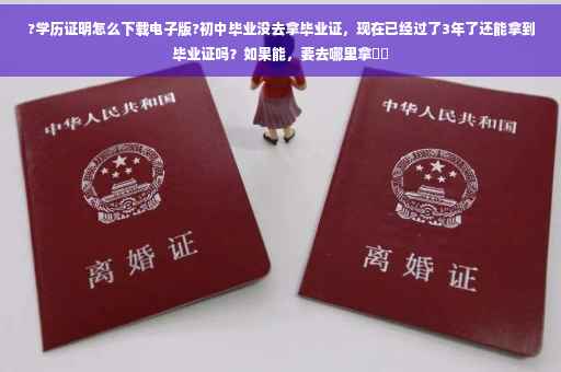 ?学历证明怎么下载电子版?初中毕业没去拿毕业证，现在已经过了3年了还能拿到毕业证吗？如果能，要去哪里拿⚡️