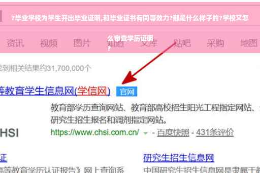 ?毕业学校为学生开出毕业证明,和毕业证书有同等效力?那是什么样子的?学校又怎么审查学历证明
?