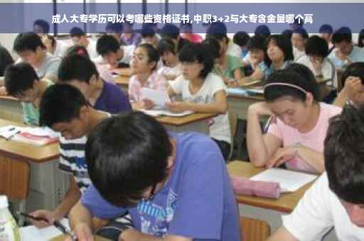 成人大专学历可以考哪些资格证书,中职3+2与大专含金量哪个高