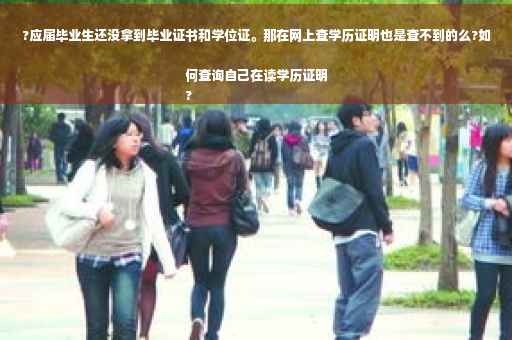 ?应届毕业生还没拿到毕业证书和学位证。那在网上查学历证明也是查不到的么?如何查询自己在读学历证明
?