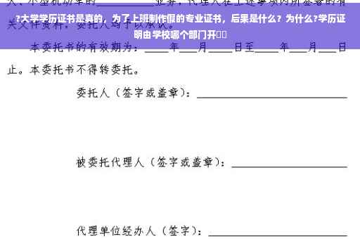 ?大学学历证书是真的，为了上班制作假的专业证书，后果是什么？为什么?学历证明由学校哪个部门开⚡️