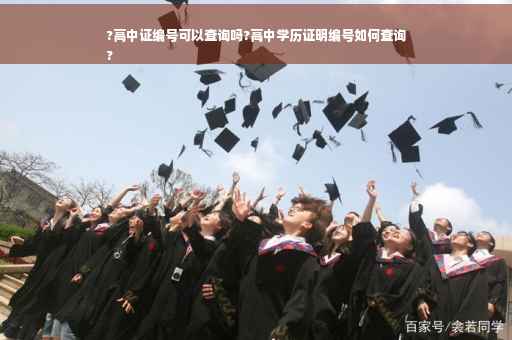 ?高中证编号可以查询吗?高中学历证明编号如何查询
?